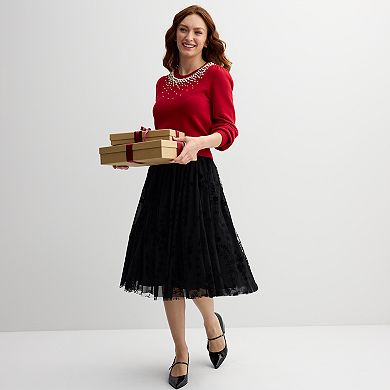 Women's Draper James Pearl Neck Sweater