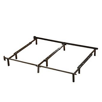 King Size 9-leg Adjustable Metal Bed Frame With Headboard Brackets