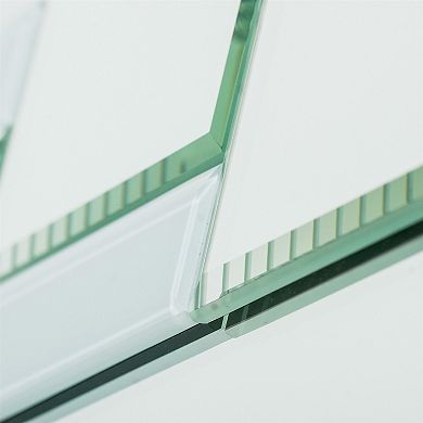 Contemporary 31.5 X 23.6 Inch Rectangle Bathroom Mirror With Hand Cut Mirrors Edging