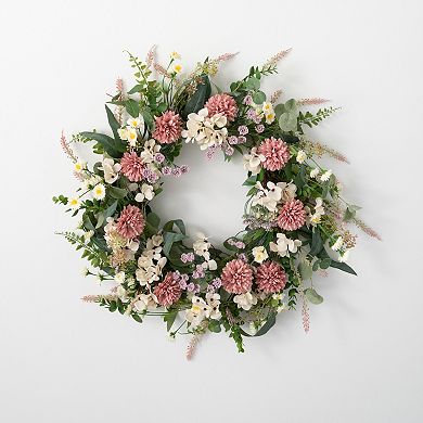 Sullivan's Mixed Flowers Artificial Wreath