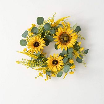 Sunflower & Eucalyptus Artificial Accent Ring