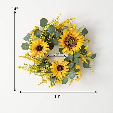 Sunflower & Eucalyptus Artificial Accent Ring
