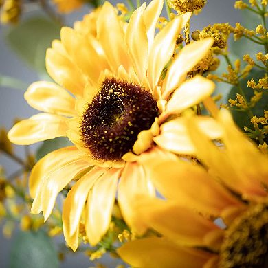Sunflower & Eucalyptus Artificial Accent Ring