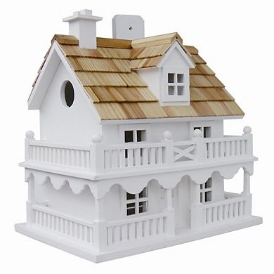 Outdoor Cottage Wood Birdhouse, Hanging Nest Box for Wrens Chickadees Nuthatches