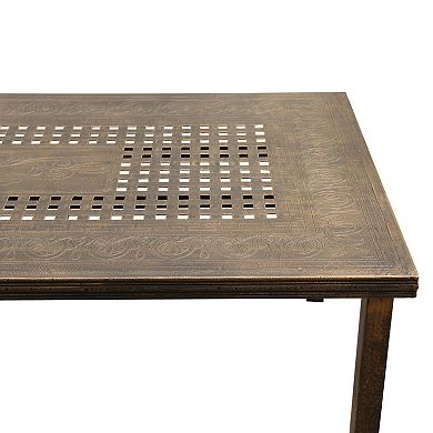 Modern Outdoor Mesh Aluminum Bronze 95-in Rectangle Large Patio Dining Table