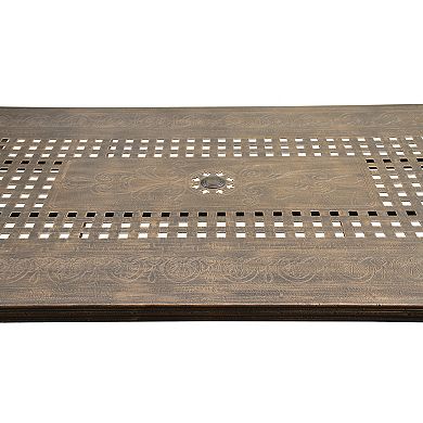 Modern Outdoor Mesh Aluminum Bronze 95-in Rectangle Large Patio Dining Table