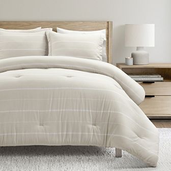 Lush Decor Classic Farmhouse Stripe Comforter Set 3 pc Set
