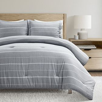 Lush Decor Classic Farmhouse Stripe Comforter Set 3 pc Set