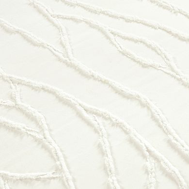Lush Decor Jacquard Wave 3-Piece Soft White Duvet Cover & Sham Set