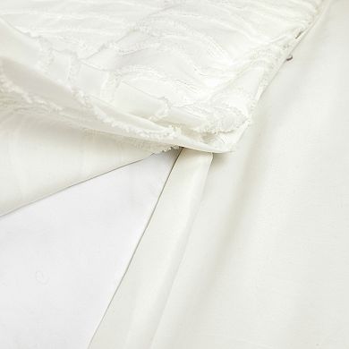 Lush Decor Jacquard Wave 3-Piece Soft White Duvet Cover & Sham Set