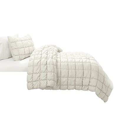 Lush Decor Puff Quilted Comforter & Shams Set