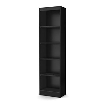 5-shelf Narrow Bookcase Storage Shelves In Wood Finish
