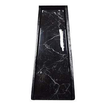 Black Faux Marble Cast Aluminum Downspout Gutter 24 in Splash Block