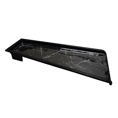 Black Faux Marble Cast Aluminum Downspout Gutter 24 In. Splash Block