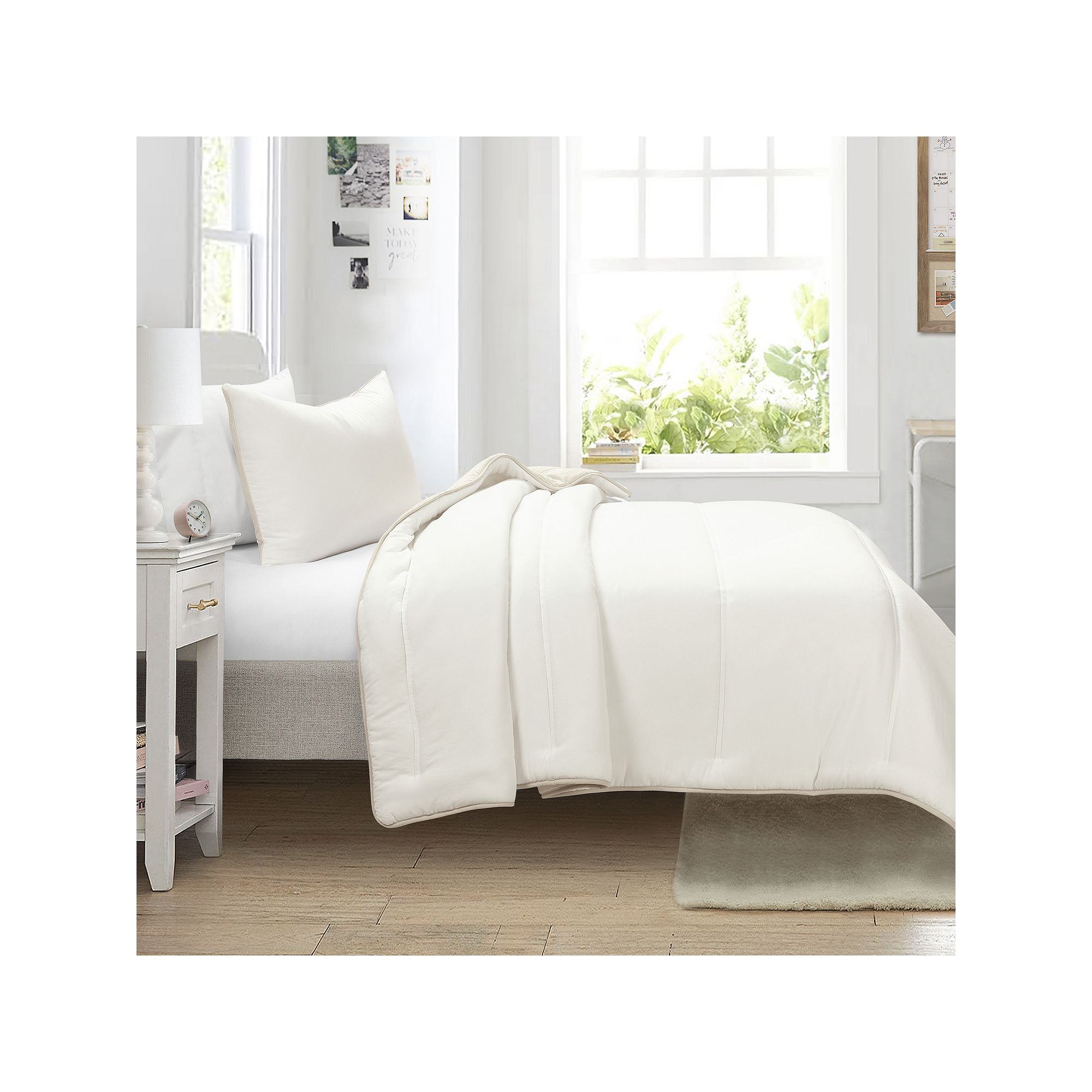 Lush Decor Oslo Soft Reversible Quilted Comforter Set, Beige Khaki