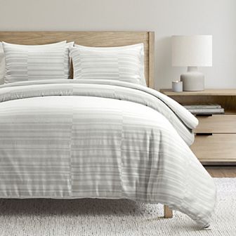 Lush Decor Sawyer 3 pc Modern Broken Stripe Duvet Cover Set