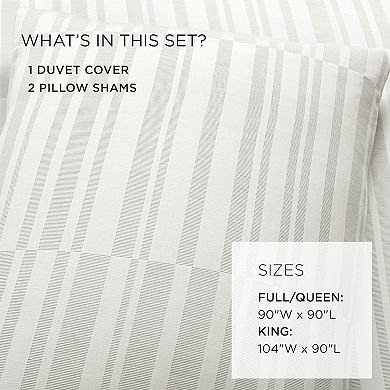 Lush Decor Sawyer 3-Piece Modern Broken Stripe Duvet Cover Set