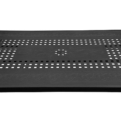 Modern Outdoor Mesh Aluminum Black 95-in Rectangle Large Patio Dining Table