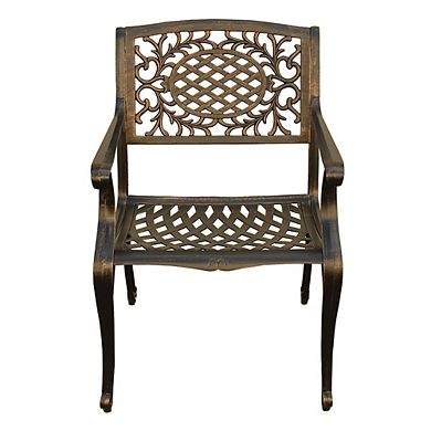And Modern Outdoor Aluminum 59 Inch Bronze Round Dining Set With Lazy Susan And Six Chairs