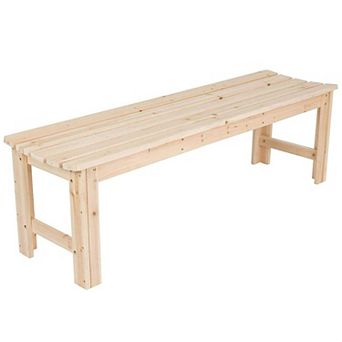 5-feet Backless Outdoor Garden Patio Cedar Wood Bench