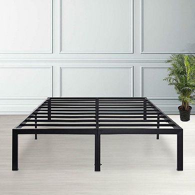 King Size Modern Heavy Duty Black Metal Platform Bed Frame