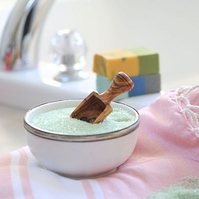 Olive Wood Bath Salt Scoops, Set Of 2 - 3"