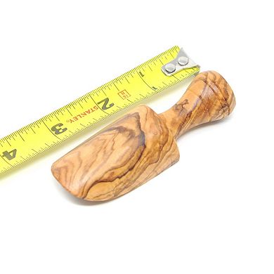 Olive Wood Bath Salt Scoops, Set Of 2 - 3"