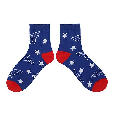 Women's Wonder Woman Quarter Crew Socks 3-Pack
