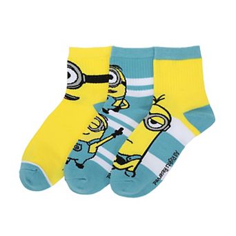 Women's Minions Quarter Crew Socks 3-Pack