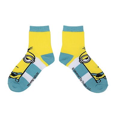 Women's Minions Quarter Crew Socks 3-Pack