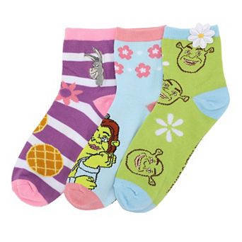 Women's Shrek 3D Quarter Crew Socks 3-Pack