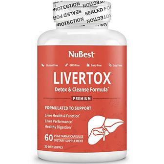 NuBest LiverTox, Advanced Formula For Liver Detox, Cleanse & Digestion, 60 Vegan Capsules