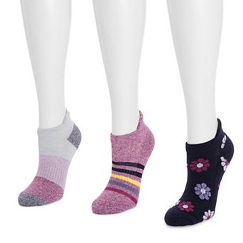 Women's MUK LUKS 3-pack Compression Ankle Socks