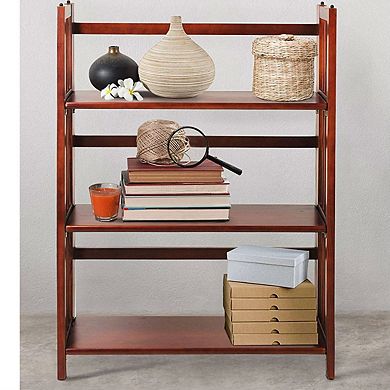 3-shelf Folding Storage Shelves Bookcase For Living Room