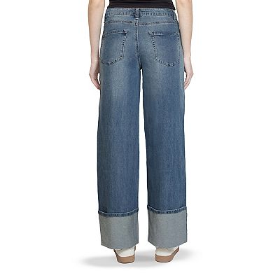 Juniors' Almost Famous High Rise Wide Leg Slouch Jeans