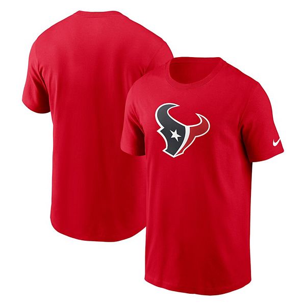 Men's Nike Red Houston Texans Fan Gear Primary Logo TShirt