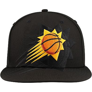 Men's New Era Black Phoenix Suns Blackout Shadow Logo 59FIFTY Fitted Hat