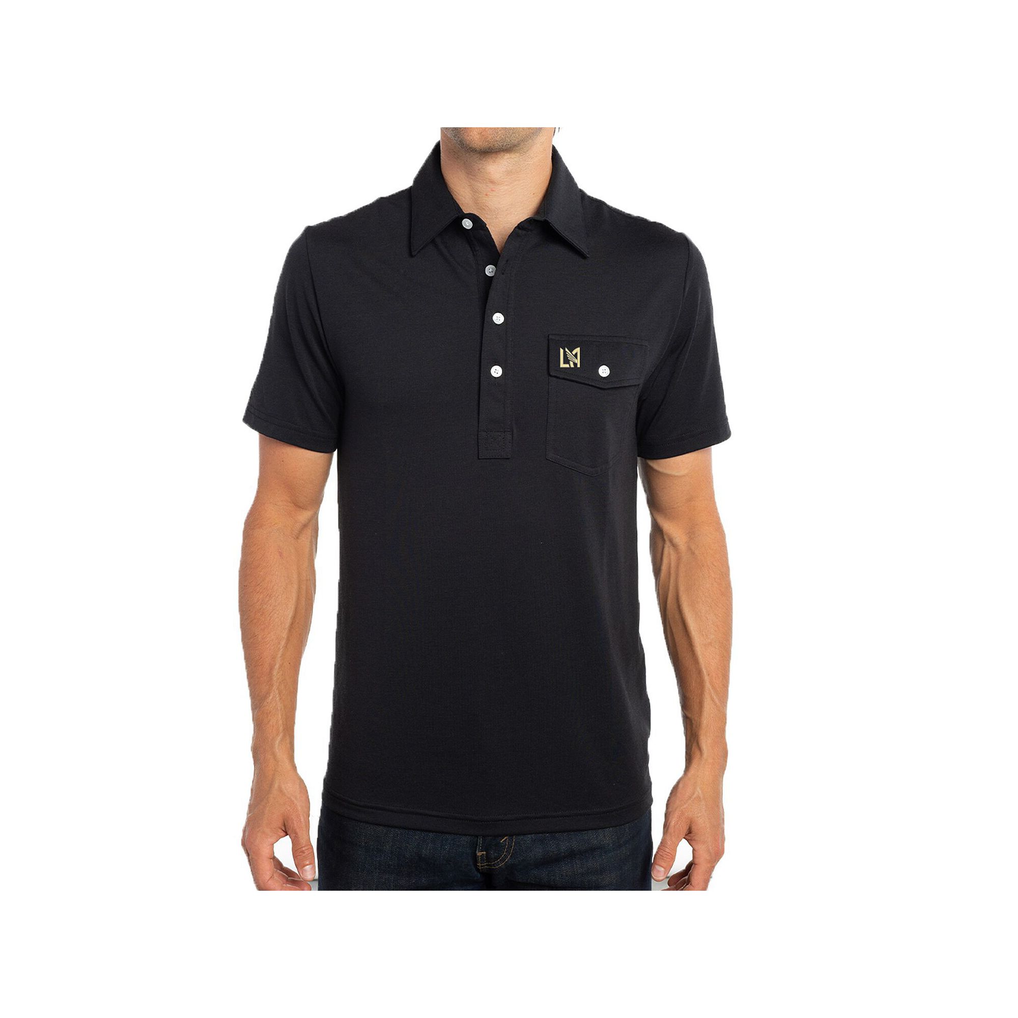 Mens Black LAFC Player Polo, Size: Large, Lfc Black