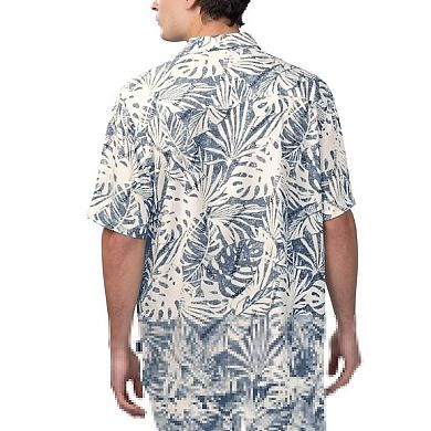 Men's Margaritaville Navy Seattle Mariners Monstera Print Party Button-Up Shirt