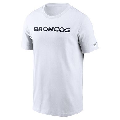 Men's Nike White Denver Broncos Primetime Wordmark Essential T-Shirt