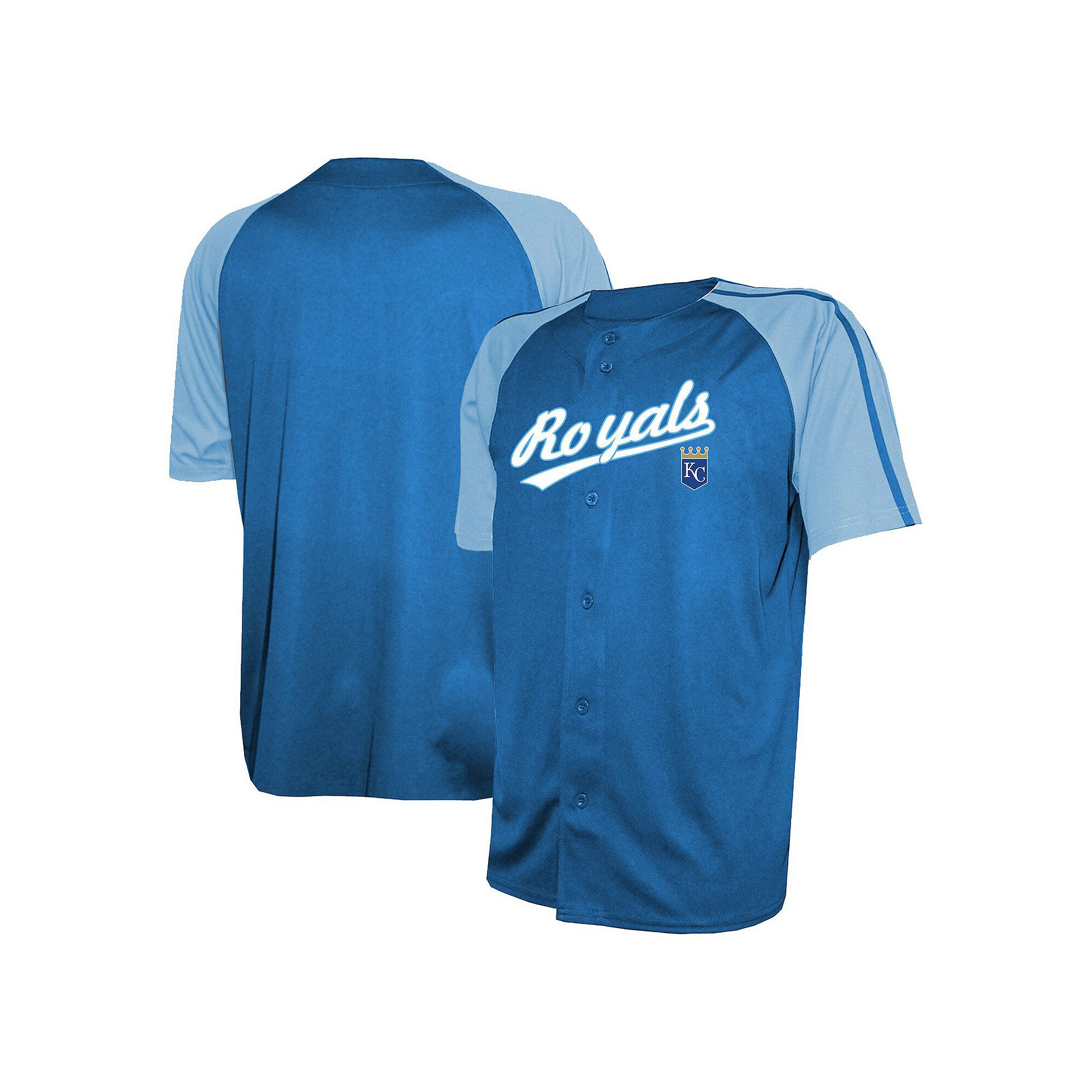 Mens Stitches Royal Kansas City Royals Team Raglan Jersey, Size: Small, Bl