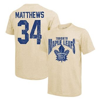 Men's Majestic Threads Auston Matthews Cream Toronto Maple Leafs Dynasty Name & Number Tri-Blend T-Shirt