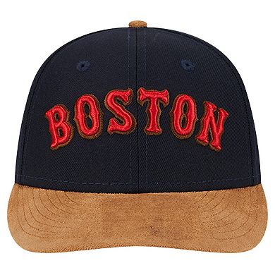 Men's New Era Navy Boston Red Sox Team Suede Visor Low Profile 59FIFTY Fitted Hat