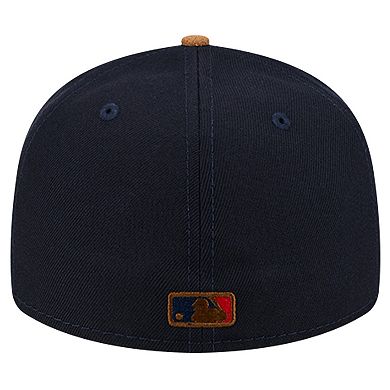Men's New Era Navy Boston Red Sox Team Suede Visor Low Profile 59FIFTY Fitted Hat