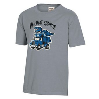 Youth ComfortWash Gray Kentucky Wildcats Dino Truck T-Shirt