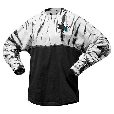 Unisex Spirit Jersey Black San Jose Sharks Crystal Half Dye Long Sleeve T-Shirt