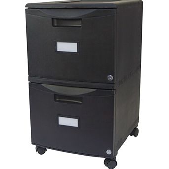 Black 2-drawer Locking Letter/legal Size File Cabinet With Casters/wheels