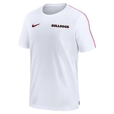 Men's Nike White Georgia Bulldogs 2024 Sideline Coach Performance Top