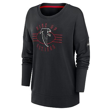 Women's Nike Black Atlanta Falcons Rewind Playback Icon Performance Pullover Sweatshirt