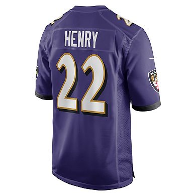 Men's Nike Derrick Henry Purple Baltimore Ravens Game Player Jersey